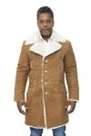 Infinity Leather Mens Warm Sheepskin Trench Coat-lewes In Multi