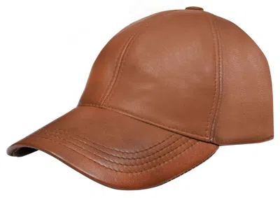 Infinity Leather Mens Womens Real Nappa Leather Adjustable Golf Snapback Plain Baseball Cap Hat In Brown