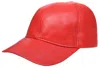 Infinity Leather Mens Womens Real Nappa Leather Adjustable Golf Snapback Plain Baseball Cap Hat In Red
