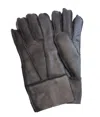 Infinity Leather Unisex Sheepskin Leather Gloves With Roll Up/down Cuff In Black