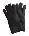 Infinity Leather Unisex Sheepskin Suede Gloves With Roll Up/down Cuff In Black
