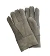 Infinity Leather Unisex Sheepskin Suede Gloves With Roll Up/down Cuff In Grey