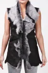 Infinity Leather Women's Toscana Sheepskin Long Gilet-sorocaba In Black