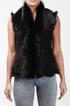 Infinity Leather Women's Toscana Sheepskin Short Gilet-seaham In Black