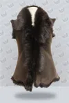 Infinity Leather Women's Toscana Sheepskin Short Gilet-denver In Brown