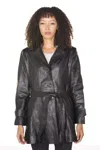 Infinity Leather Womens 3/4 Length Trench Coat-ranchi In Black