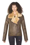 Infinity Leather Womens B3 Sheepskin Leather Flying Jacket-bergamo In Multi