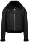 Infinity Leather Womens Black Bomber B3 Sheepskin Jacket -akiak In Black