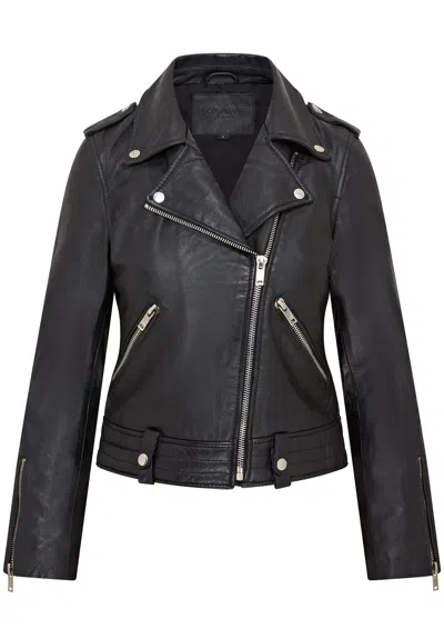 Infinity Leather Womens Black Leather Brando Jacket - Chennai