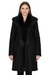 Infinity Leather Womens Black Toscana Sheep Suede Leather Trench Coat- Celeste In Black