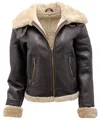 Infinity Leather Womens Brown B3 Sheepskin Leather Flying Jacket-kayseri In Brown