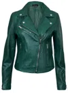 Infinity Leather Womens Classic Leather Brando Biker Jacket-loughton In Green