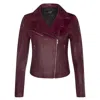 Infinity Leather Womens Classic Leather Brando Biker Jacket-loughton In White
