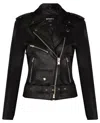 Infinity Leather Womens Cowhide Leather Biker Jacket-mansfield In Black