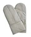 Infinity Leather Womens Genuine Real Sheepskin Leather Mittens Warm Gloves In Grey