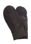 Infinity Leather Womens Genuine Real Sheepskin Suede Mittens Warm Gloves In Black