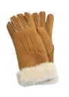 Infinity Leather Womens Genuine Sheepskin Suede Gloves With Fur Cuff In Multi