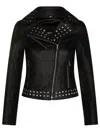 Infinity Leather Womens Gothic Biker Leather Jacket With Studs-bilbao In Black
