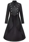 Infinity Leather Womens Gothic Full Length Edwardian Leather Coat - Atlanta In Black