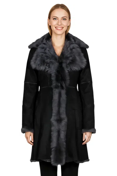 Infinity Leather Womens Grey Toscana Sheep Suede Leather Trench Coat- Celeste In Brown