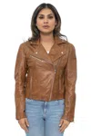 Infinity Leather Womens Leather Biker Jacket-zanzibar In Multi