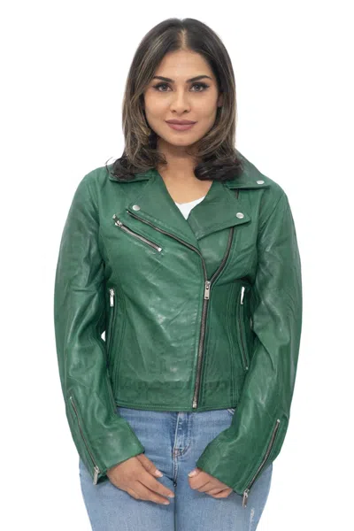 INFINITY LEATHER WOMENS LEATHER CLASSIC BIKER BRANDO JACKET-BAKU