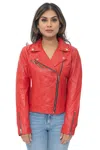 Infinity Leather Womens Classic Leather Brando Biker Jacket-loughton In Red
