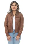 Infinity Leather Womens Leather Ma-1 Varsity Jacket-ann Arbor In Multi