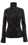 Infinity Leather Womens Leather Military-inspired Biker Jacket-middleton In Black