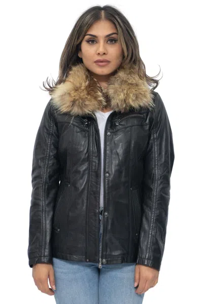 Infinity Leather Womens Leather Parker Jacket-arvada In Black