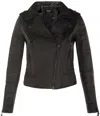 Infinity Leather Womens Leather Quilted Vintage Brando Biker Jacket-lusaka In Black