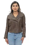 Infinity Leather Womens Leather Shawl Wrap Biker Jacket - Riga In Brown