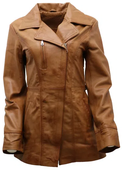 Infinity Leather Womens Md Length Leather Biker Jacket-okehampton In Multi