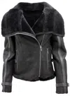 Infinity Leather Womens Merino Sheepskin Aviator Leather Jacket-asmara In Black