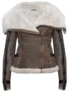 Infinity Leather Womens Merino Sheepskin Aviator Leather Jacket-asmara In Multi