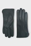 Infinity Leather Womens Olive Green Italian Leather Soft Wool Lining Winter Stitch Line Design Driving Gloves In Green