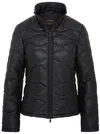 Infinity Leather Womens Puffer Quilted Bomber Leather Jacket - Hamar In Black