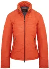 Infinity Leather Womens Puffer Quilted Bomber Leather Jacket - Hamar In Orange