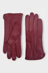 Infinity Leather Womens Red Italian Leather Soft Wool Lining Winter Stitch Line Design Driving Gloves In Red