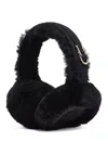 Infinity Leather Womens Sheepskin Shearling Winter Ear Muffs Warm Comfortable In Black