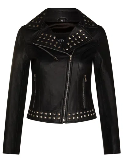 INFINITY LEATHER WOMENS STUD GOTH BIKER LEATHER JACKET-ST. ALBANS