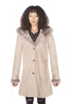 Infinity Leather Womens Suede Merino Sheepskin Parka Coat-richmond In Grey