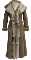 Infinity Leather Womens Suede Toscana Sheepskin Hooded Trench Coat-rushden In Multi