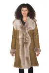 Infinity Leather Womens Toscana Sheepskin Suede Trench Coat-rochester In Brown