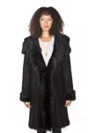 Infinity Leather Womens Toscana Sheepskin Suede Trench Coat-rochester In Black