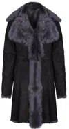 Infinity Leather Womens Toscana Sheepskin Suede Trench Coat-rochester In Grey