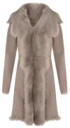 Infinity Leather Womens Toscana Sheepskin Suede Trench Coat-tbilisi In Neutral