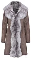Infinity Leather Womens Toscana Sheepskin Suede Trench Coat-tbilisi In Grey