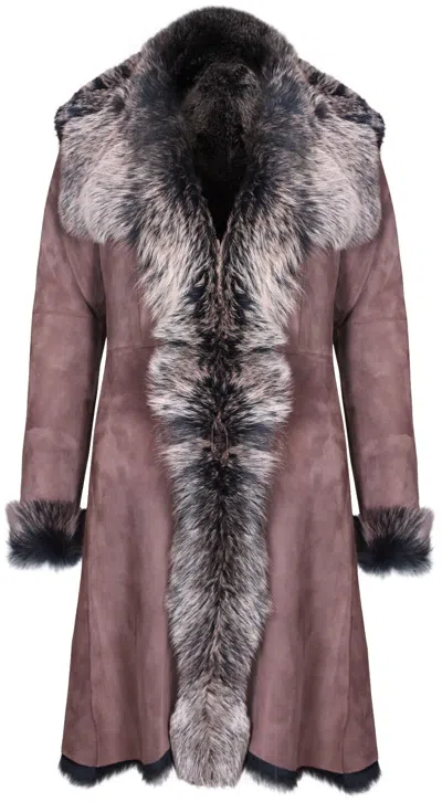 Infinity Leather Womens Toscana Sheepskin Suede Trench Coat-tbilisi In Multi