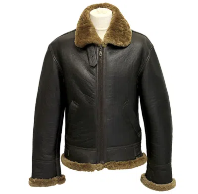 Pre-owned Infinity Men's Aviator B3 Ginger Real Shearling Sheepskin Bomber Flying Jacket